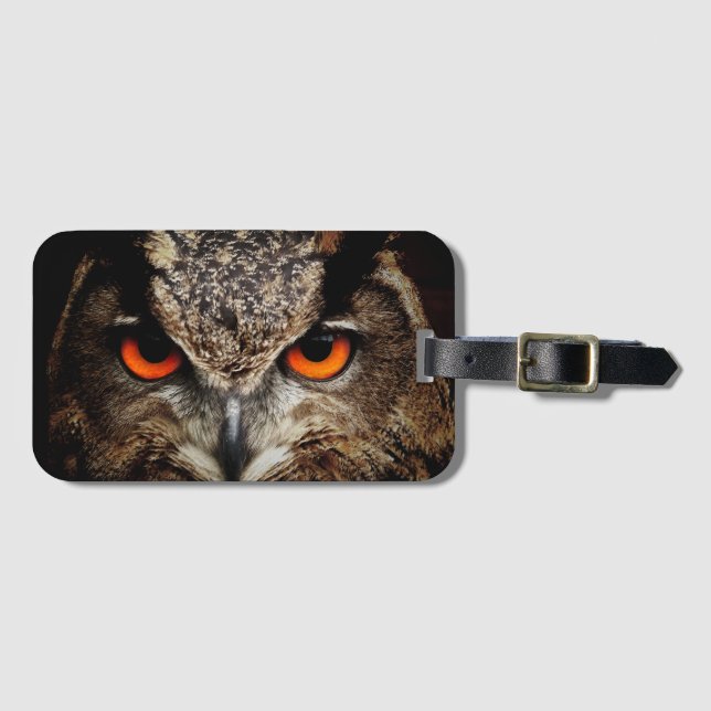 Owl Luggage Tag (Front Horizontal)