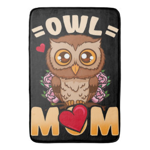 Owl Mom Gift For Owner Owl Mom Bath Mat