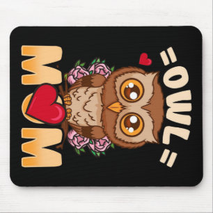 Owl Mom Gift For Owner Owl Mom Mouse Pad