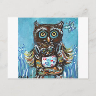 Owl Momma with baby Postcard