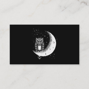 Owl Moon Celestial Bird Crescent Business Card