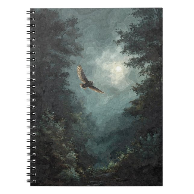 Owl Moonlit Forest Notebook (Front)