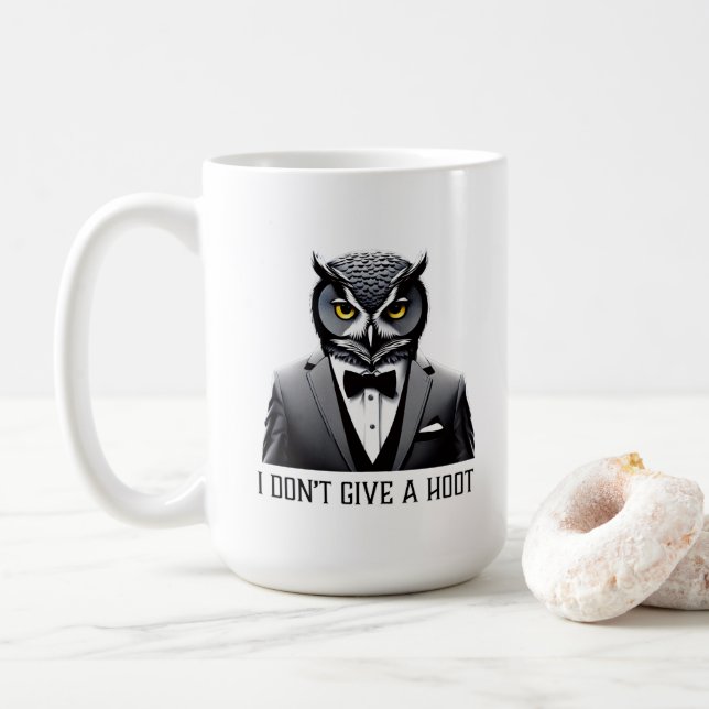Owl Mug - "Je ne donne pas un coup de pied" (Avec donut)