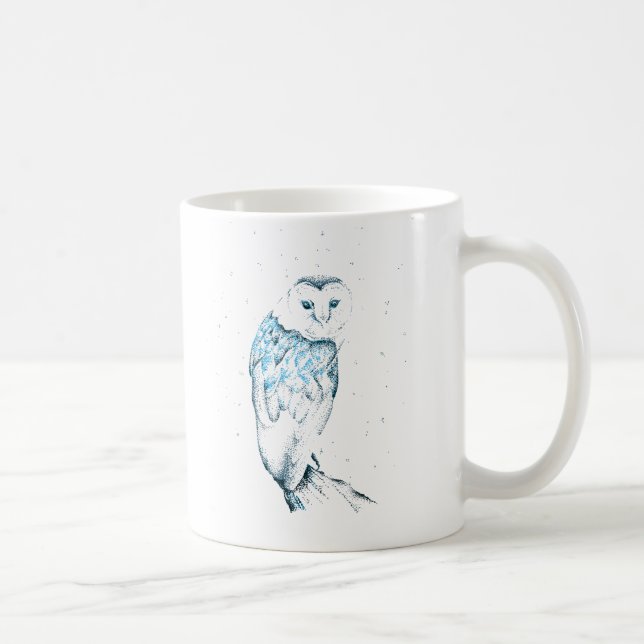 Owl Mug, Teal Barn Owl Mug (Right)