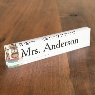 Owl Nameplate for desk