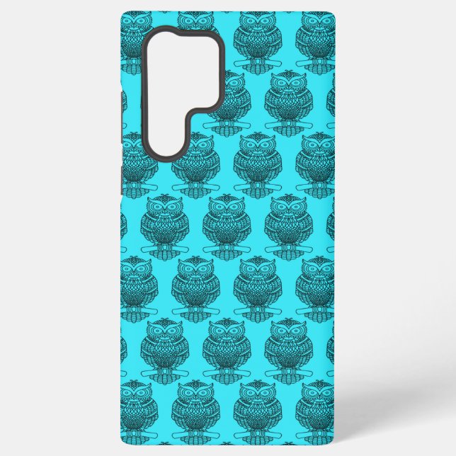 Owl (neon blue) - Samsung Case (Back)