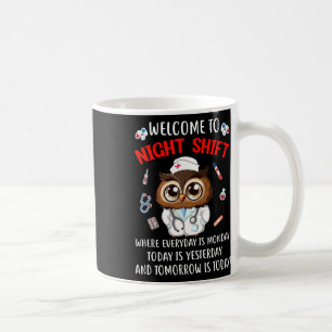 Owl Night Shift Funny Nurse Nursing Rn Lpn Cna For Coffee Mug