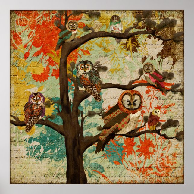 Owl Oak Art Poster (Front)