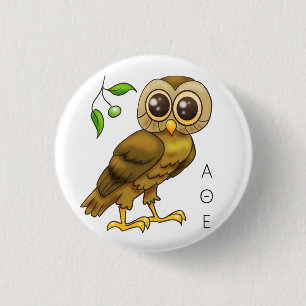 Owl of Athena 1 Inch Round Button
