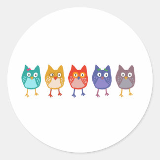 Owl of us classic round sticker
