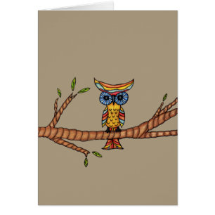 Owl On a  Branch Card