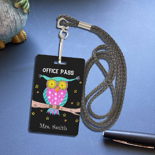 Owl on a branch student pass badge