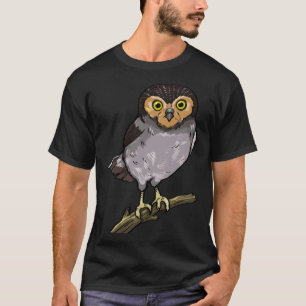 Owl On A Branch Women Big Owl Birds Love T-Shirt