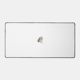 Owl on a Crescent Moon Desk Mat