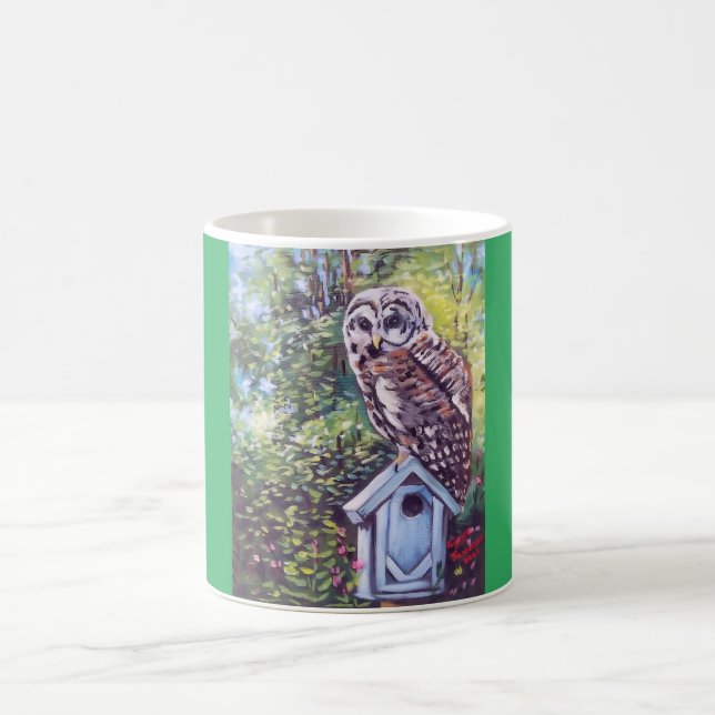 Owl on Birdhouse Mug (Center)