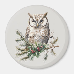 Owl on Branch  Magnet