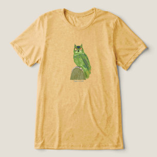 Owl on cactus Tri-Blend shirt