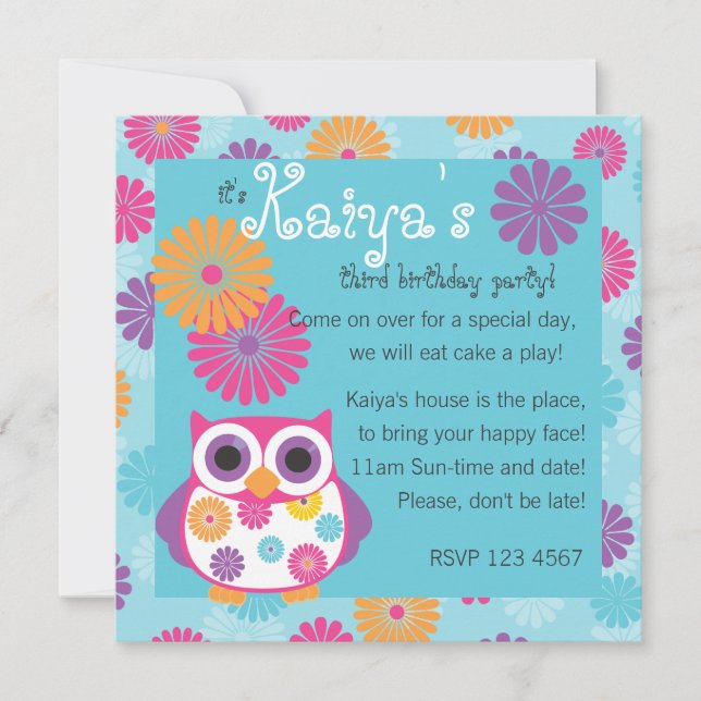 Owl on the Bright Side Invitation (Front)