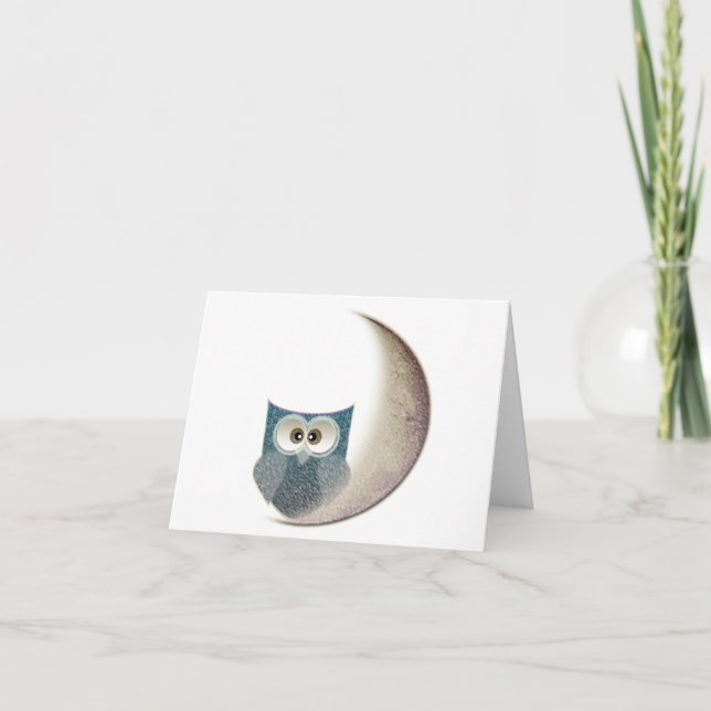 Owl on the Moon Card (Front)