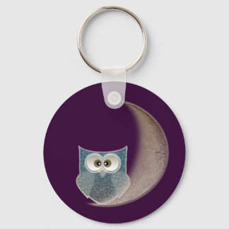 Owl on the Moon Keychain