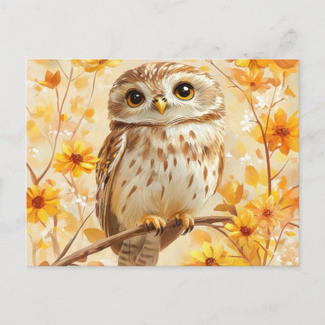 Owl On Tree Postcard (Front)