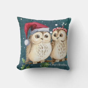 Owl Our First Christmas Holiday Throw Pillow