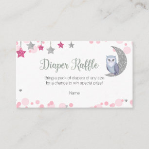 Owl Over the moon Diaper Raffle Enclosure Card