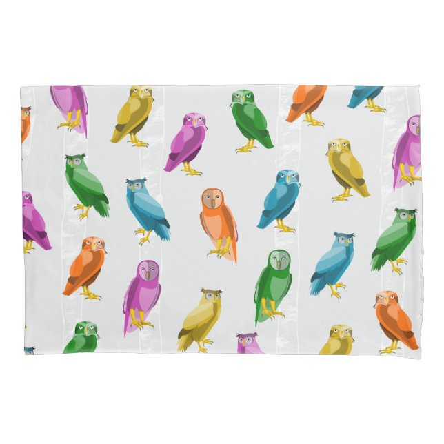 Owl Owls Pattern Pillowcase (Front)