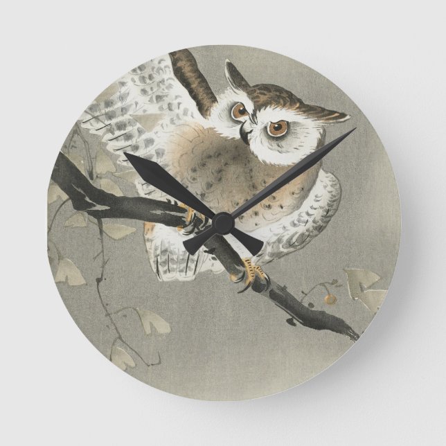 OWL painted Round Clock (Front)