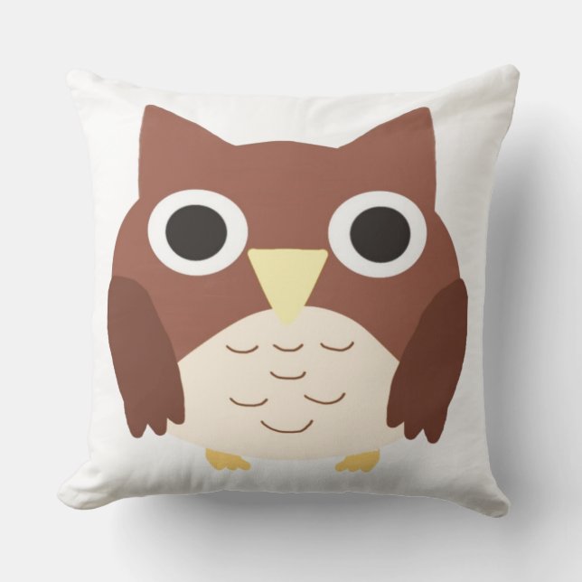 owl painting art throw pillow (Front)