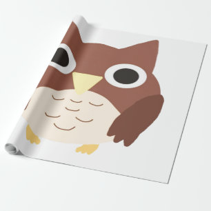 owl painting art wrapping paper