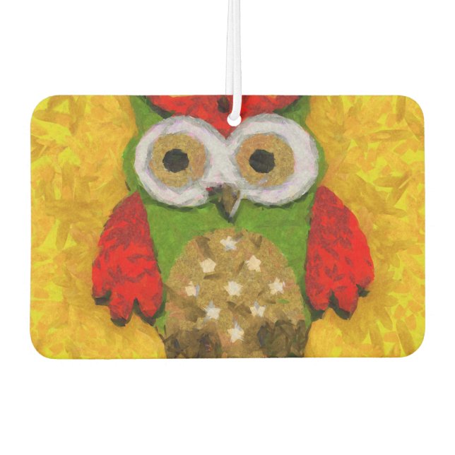 Owl painting car air freshener (Front)