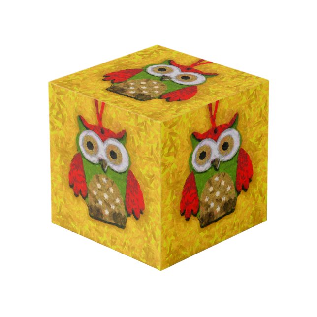 Owl painting cube (Front Angled)