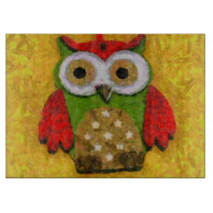 Owl painting cutting board