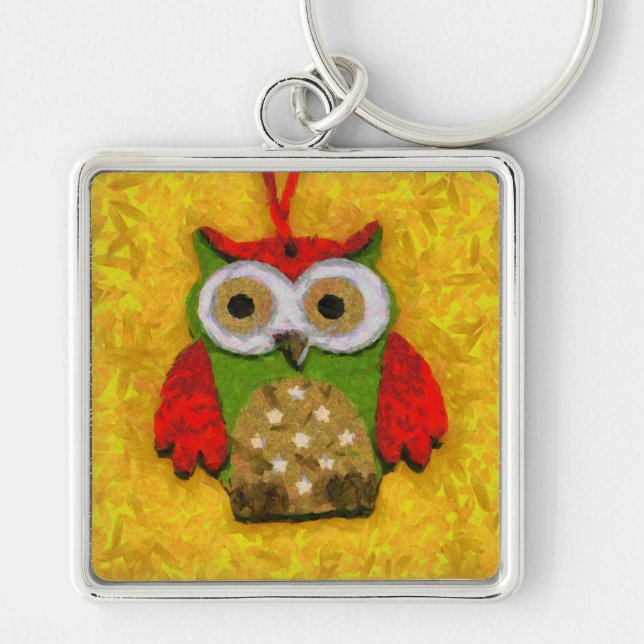 Owl painting keychain (Front)