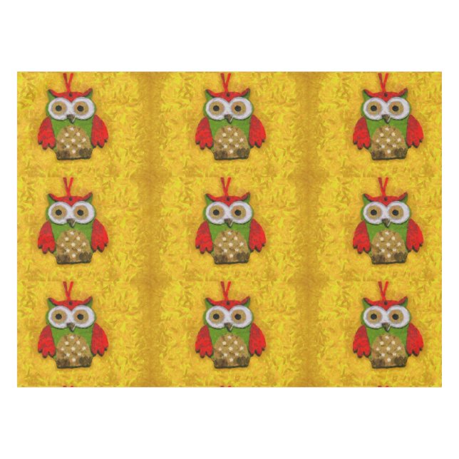Owl painting tablecloth (Front (Horizontal))