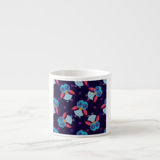 owl pattern background espresso cup (Front)