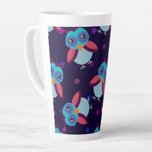 owl pattern background latte mug
