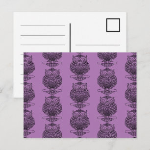 Owl (pattern purple) - Postcard