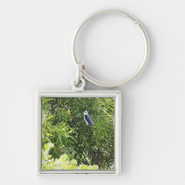 Owl perching on a tree keychain (Front)