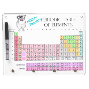 Owl Periodic table of elements Dry Erase Board With Keychain Holder