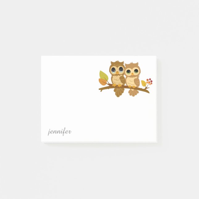 Owl Personalize Post-it® Notes (Front)