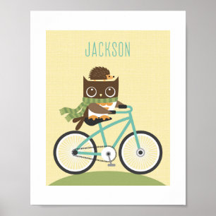 Owl Personalized Nursery Poster Print