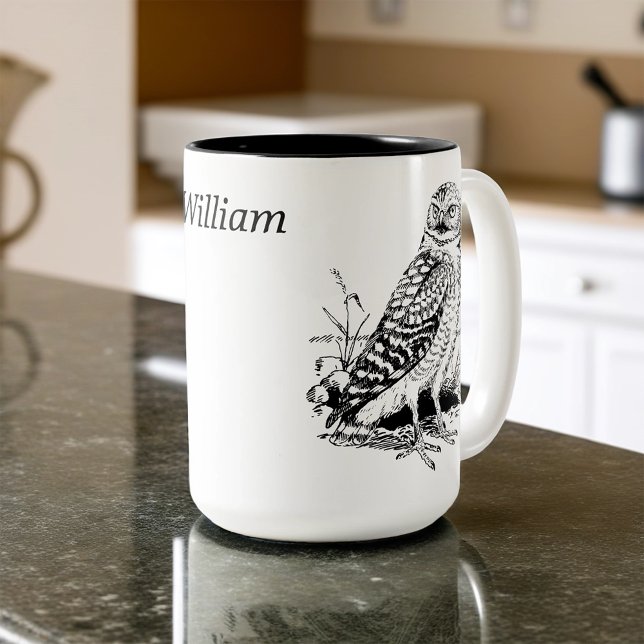 Owl Personalized Two-Tone Coffee Mug (Creator Uploaded)