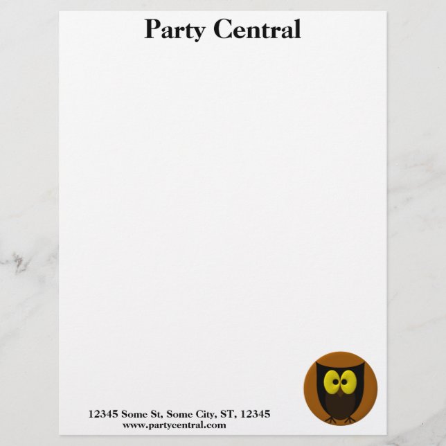 Owl Picture Letterhead (Front)