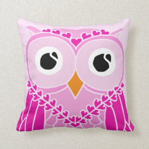 Owl Pillow: Cute Girl Owl Throw Pillow