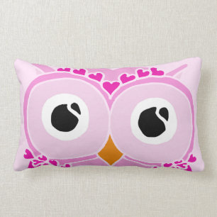 Owl Pillow: Pink Face Owl Lumbar Pillow