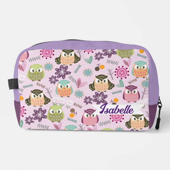 Owl Pink   Dopp Kit (Front)