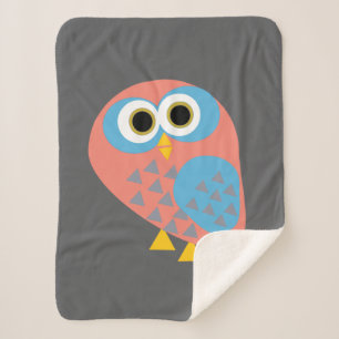 Owl Pop Art Sherpa Blanket