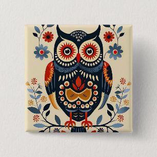 Owl Poster 2 Inch Square Button